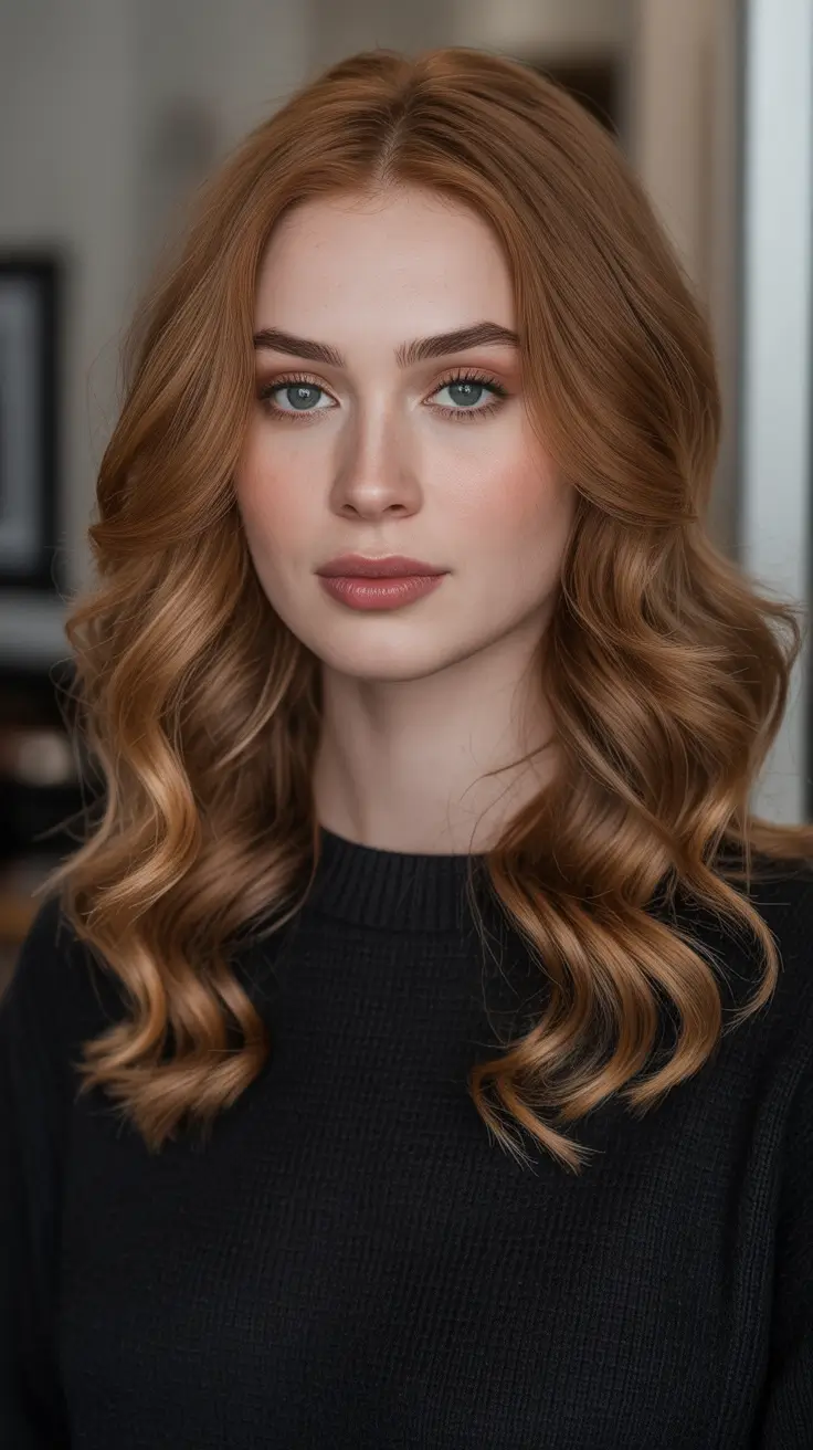 Auburn Hair Color 2026 Guide Neutral Auburn Waves With Balanced Warmth