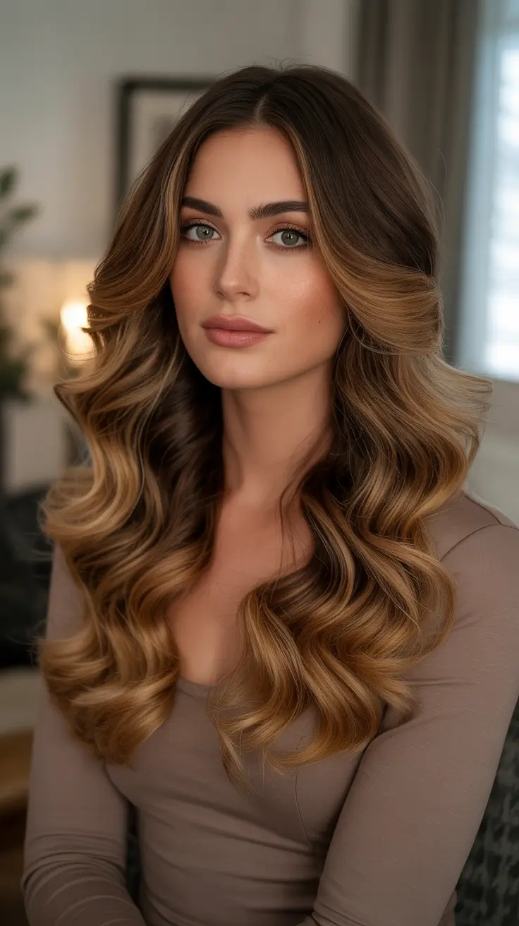 Balayage Hair Color Ideas 2026 - Soft Caramel Balayage For Cozy Glam Nights