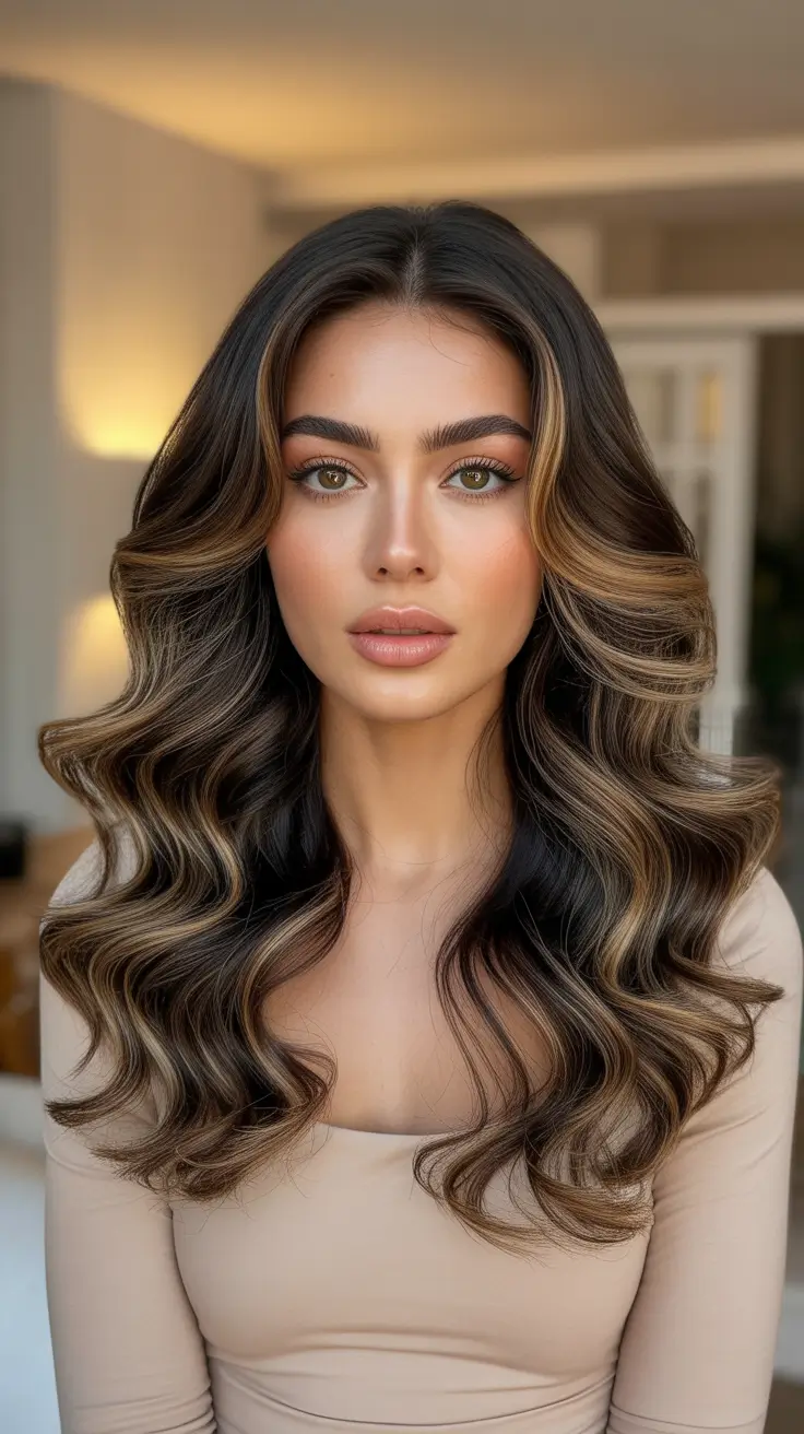 Balayage Hair Color Ideas 2026 - Caramel Contour Balayage For Tan Skin