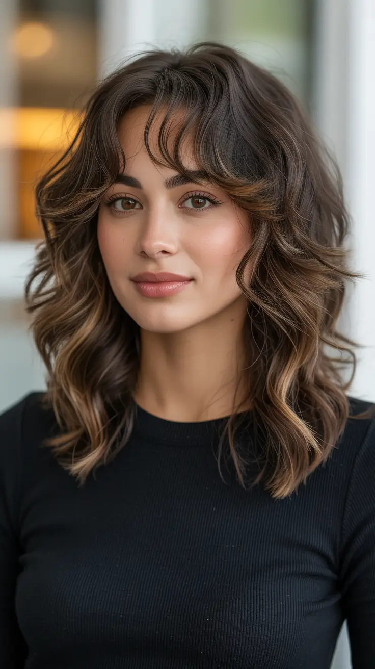 Best haircut inspo 2026 - Textured Mid-Length Shag With Curtain Movement