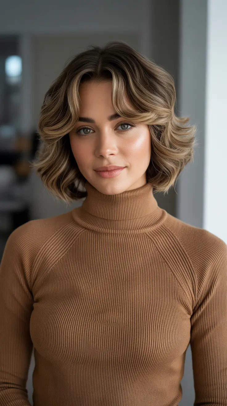 Best haircut inspo 2026 Soft Wavy Bob With Sculpted Volume
