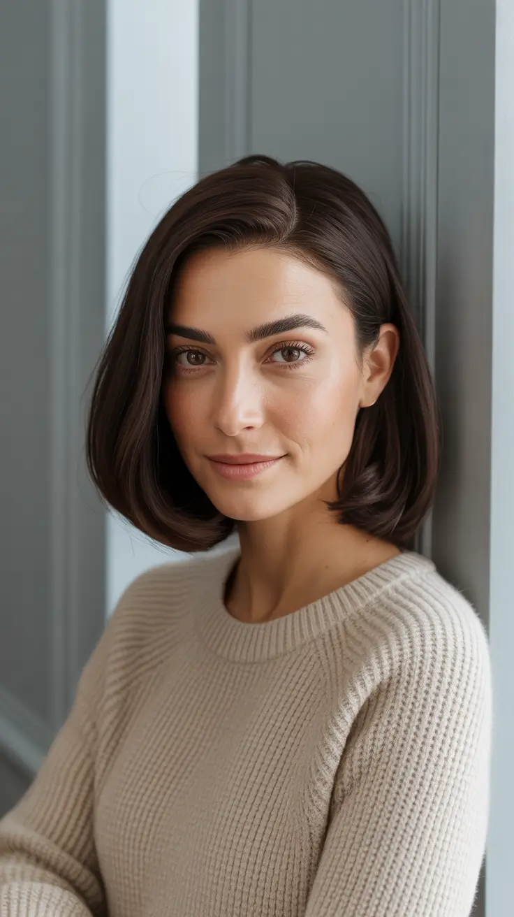 Best haircut inspo 2026 - Polished Espresso Blunt Bob