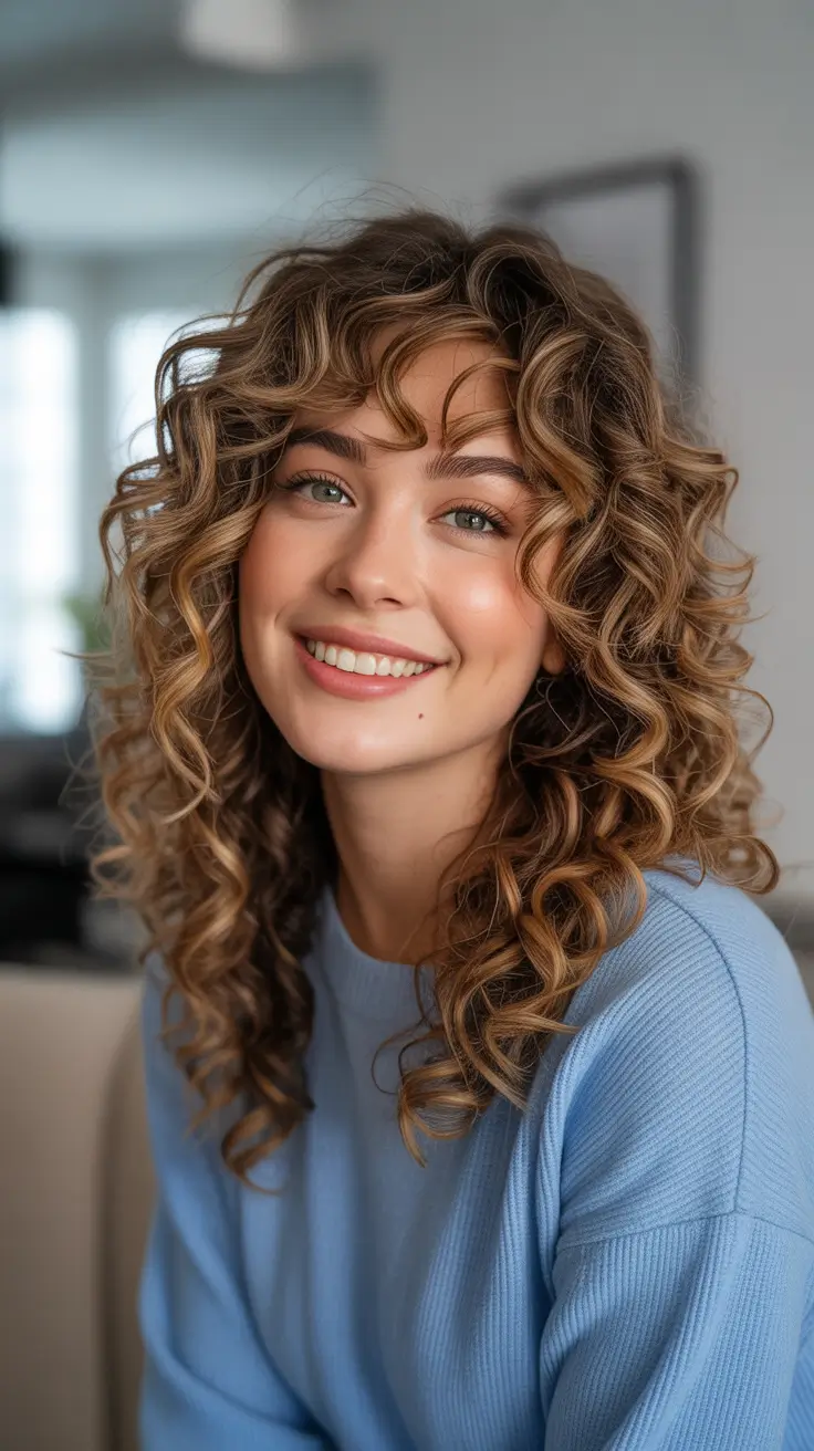 Best haircut inspo 2026 - Curly Halo With Playful Fringe
