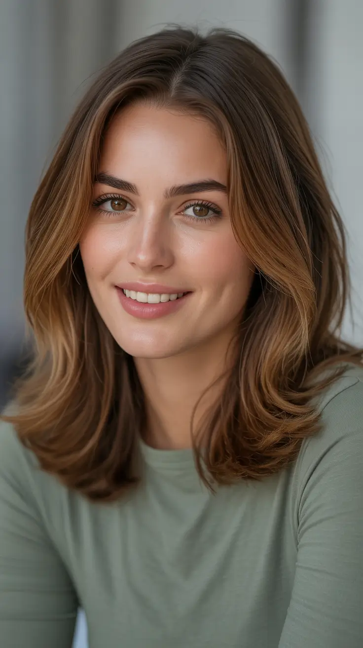 Best mid-length haircuts 2026 - Soft Chestnut Lob With Airy Face Framing