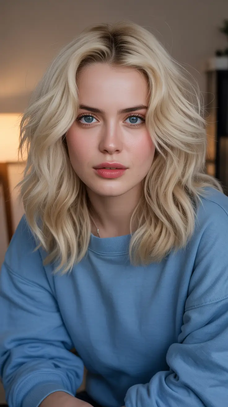 Blonde hair color 2026 - Soft Platinum Waves With Airy Texture