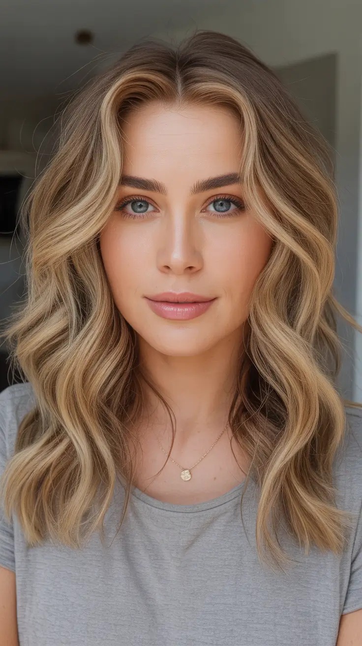 Blonde hair color 2026 - Honey Beige Waves With Golden Dimension