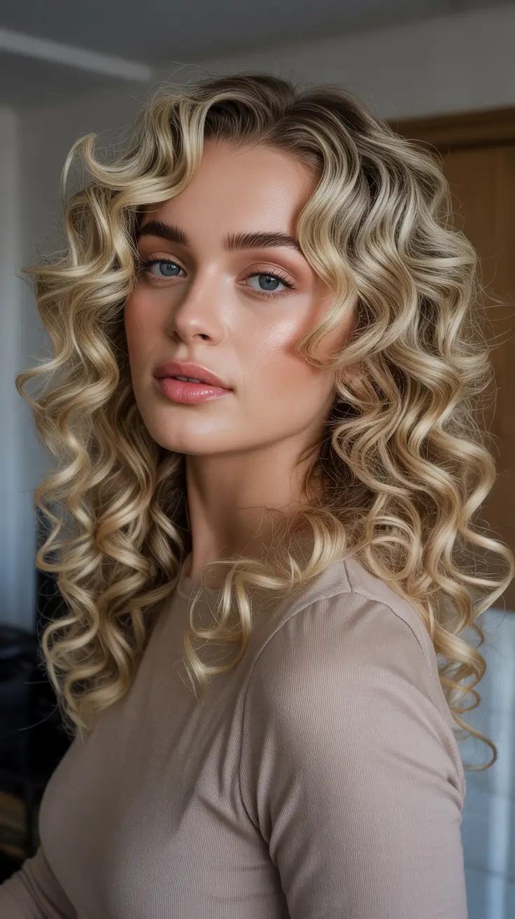 Blonde hair color 2026 - Golden Spiral Curls With Vintage Glam Volume