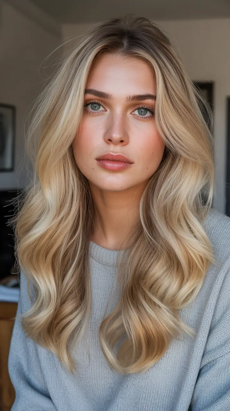 Blonde hair color 2026 - Soft Champagne Blonde Length With Face-Framing Lift