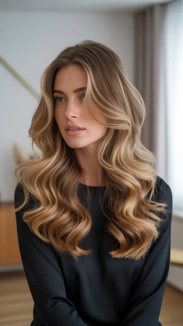 Blonde hair color 2026 - Brunette Melt Into Caramel Blonde Waves