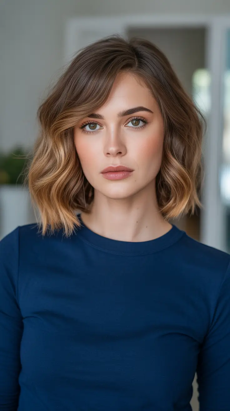 Brown hair colors 2026 Warm Honey Bob With Soft Dimension