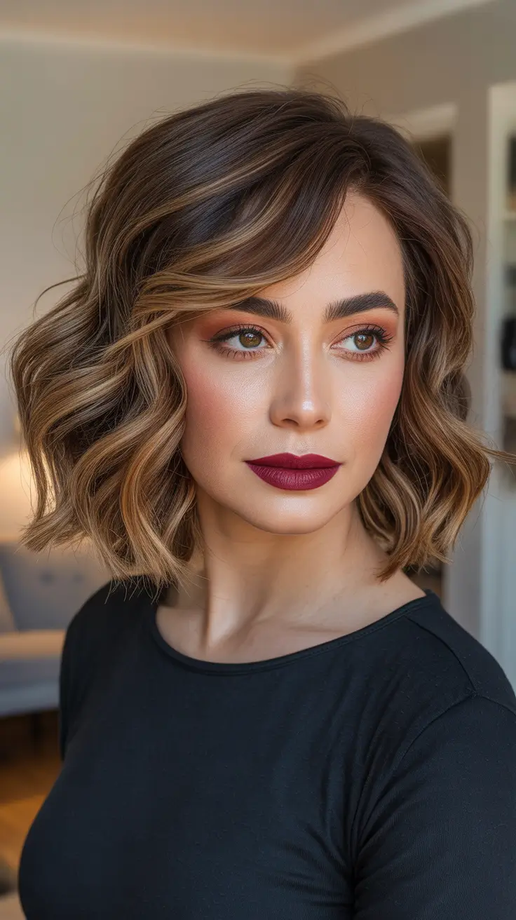 Brown hair colors 2026 Mushroom Bronde Waves For Fall Glow