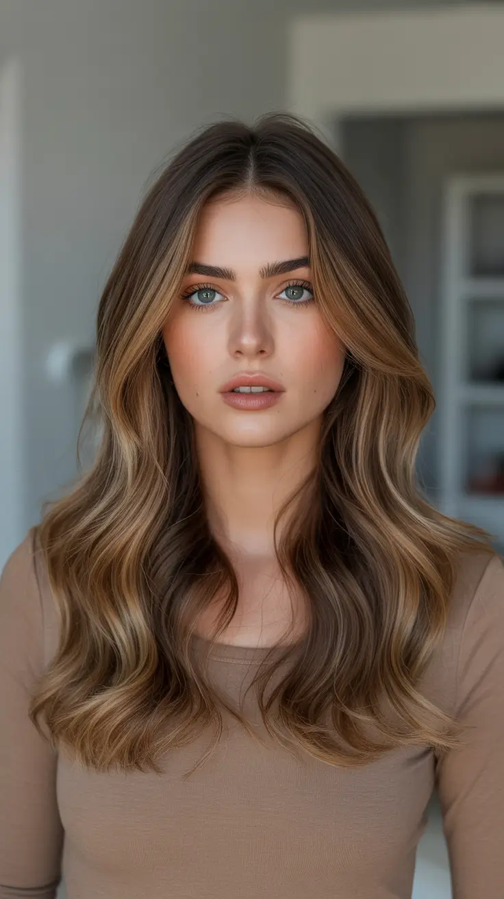 Brown hair colors 2026 Light Warm Brunette With Beige Bronde Ribbons