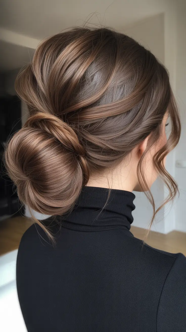 Cute Bun Hairstyles 2026 Classic Low Chignon With Smooth Layers