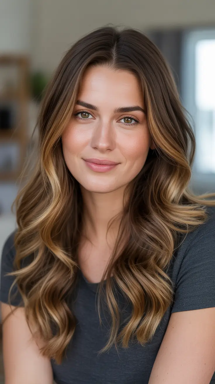 Caramel Hair Color 2026 Lived In Caramel Balayage On Long Layers