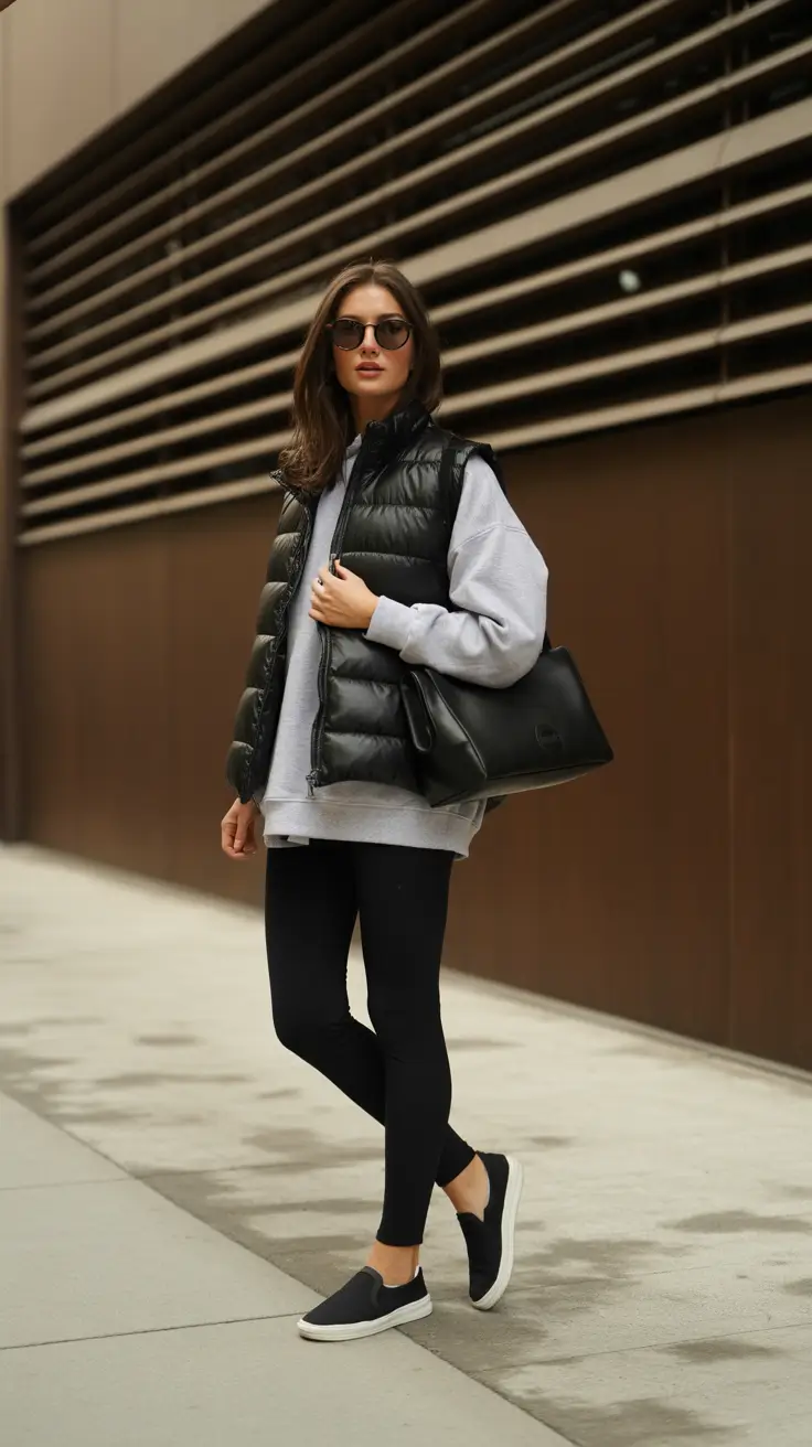 Casual Mom Outfits 2026 Puffer Vest Layering For Cold Mornings And Real Life