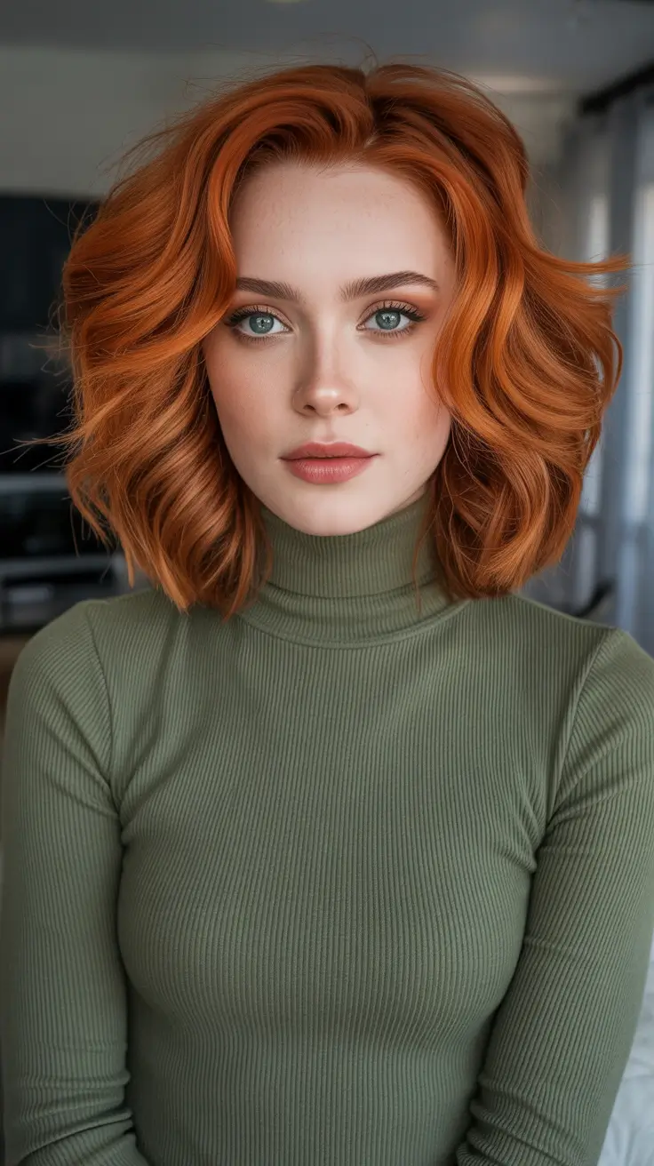 Copper Hair Color 2026 Voluminous Cinnamon Copper Bob