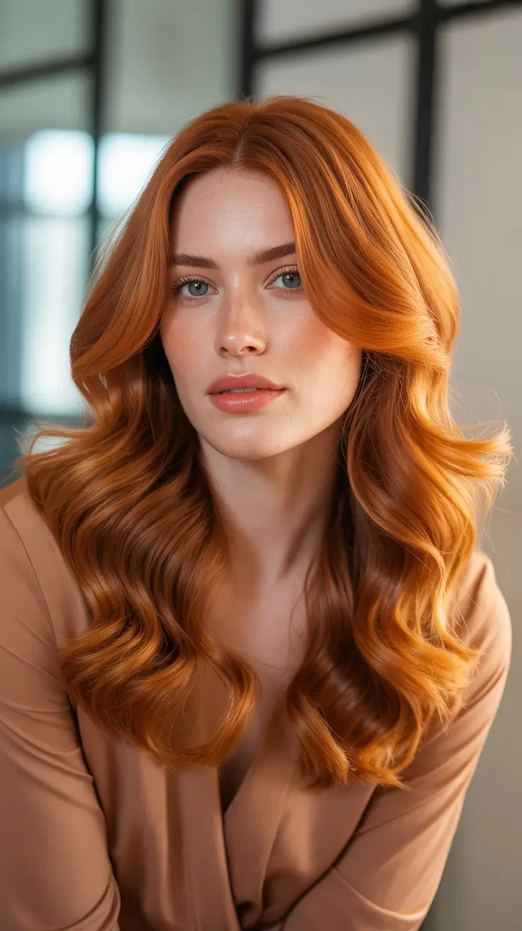 Copper Hair Color 2026 Rich Copper Hollywood Waves