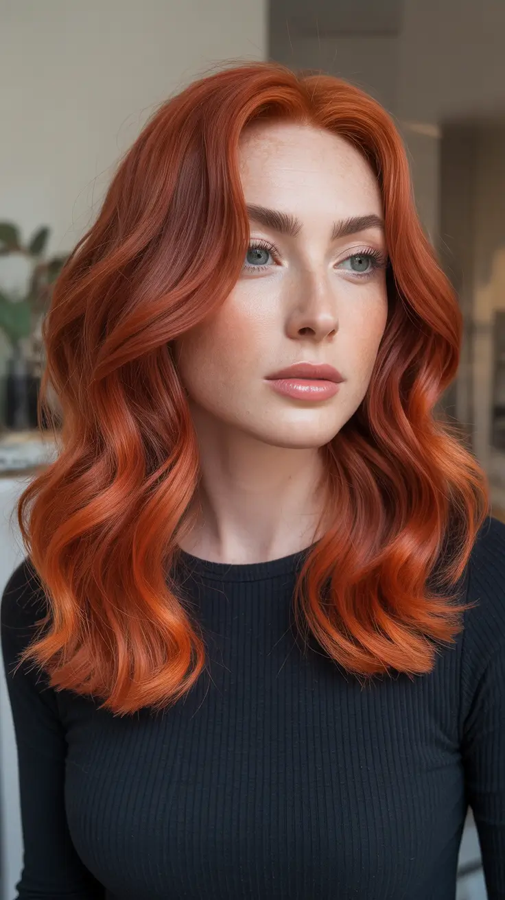 Copper Hair Color 2026 Fiery Cherry Copper Waves
