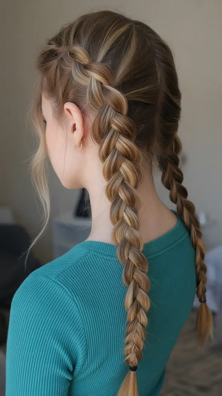 Cute braided hairstyles 2026 Classic Double Dutch Braids With A Clean Girl Twist