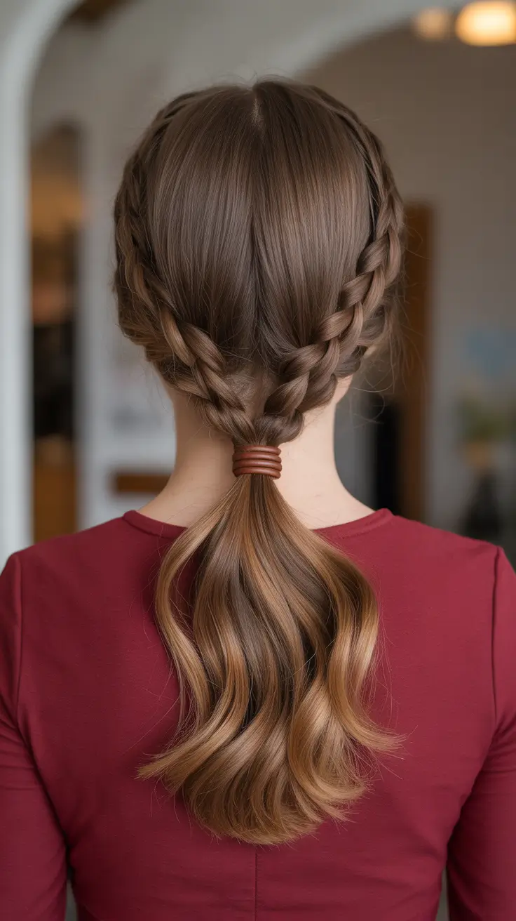 Cute braided hairstyles 2026 Double Braids Into A Low Ponytail With Glossy Ends