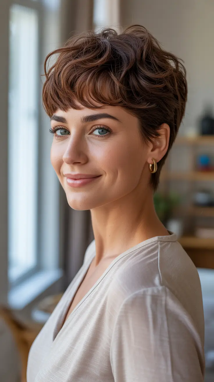 Cute short hairstyles for women 2026 - Soft Pixie With Micro Fringe And Crown Volume