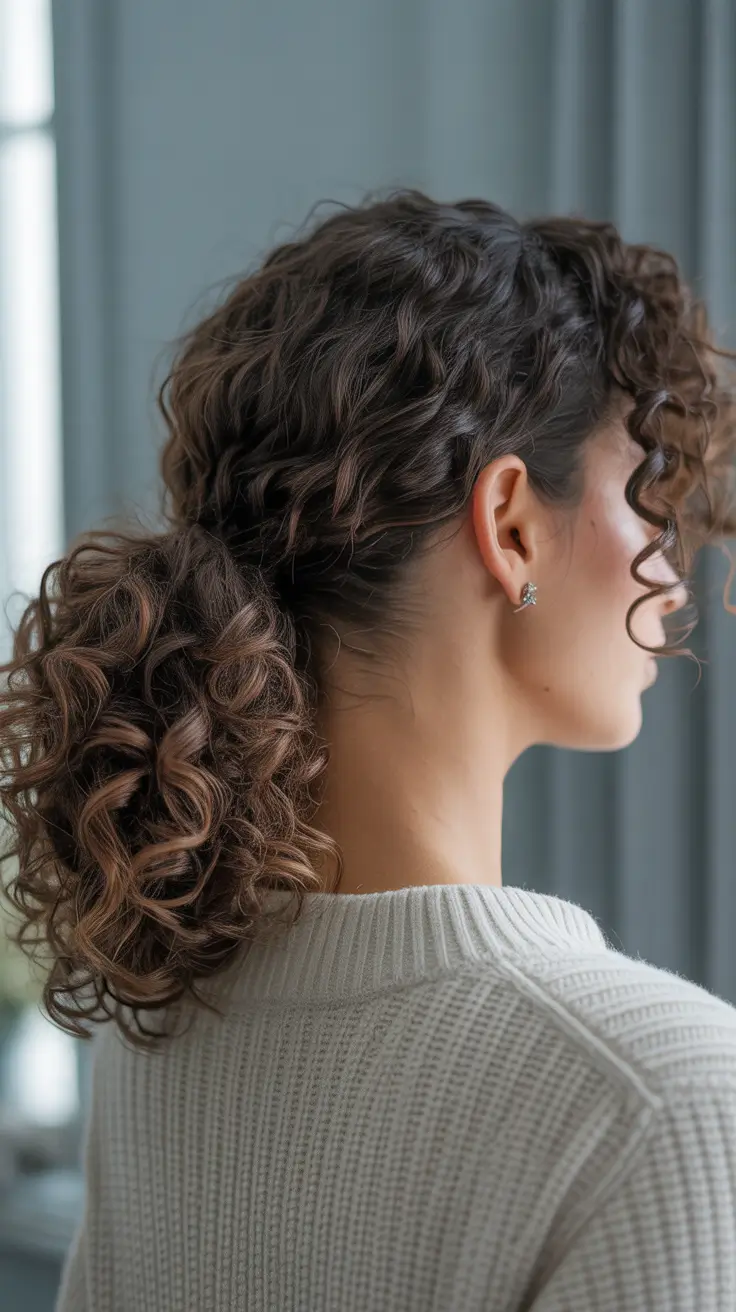 Easy hairstyle ideas 2026 Low Curly Ponytail With Cozy Volume