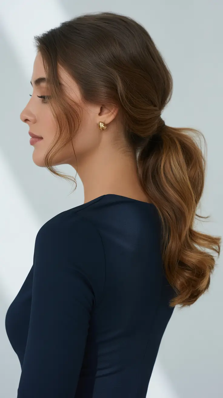 Easy hairstyle ideas 2026 Soft Wrapped Ponytail With S Curves