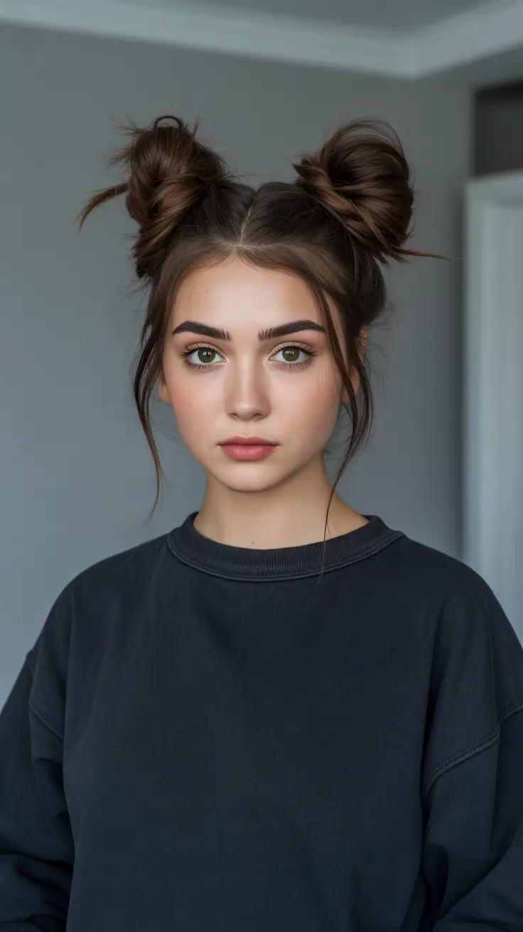 Easy hairstyle ideas 2026 Playful Double Buns For Casual Days