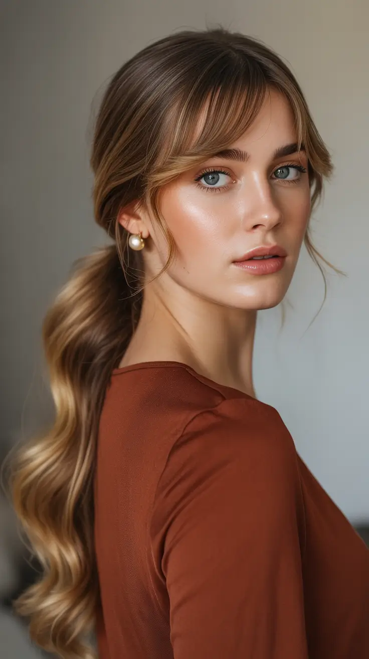 Easy hairstyle ideas 2026 Polished Low Ponytail With Soft Waves