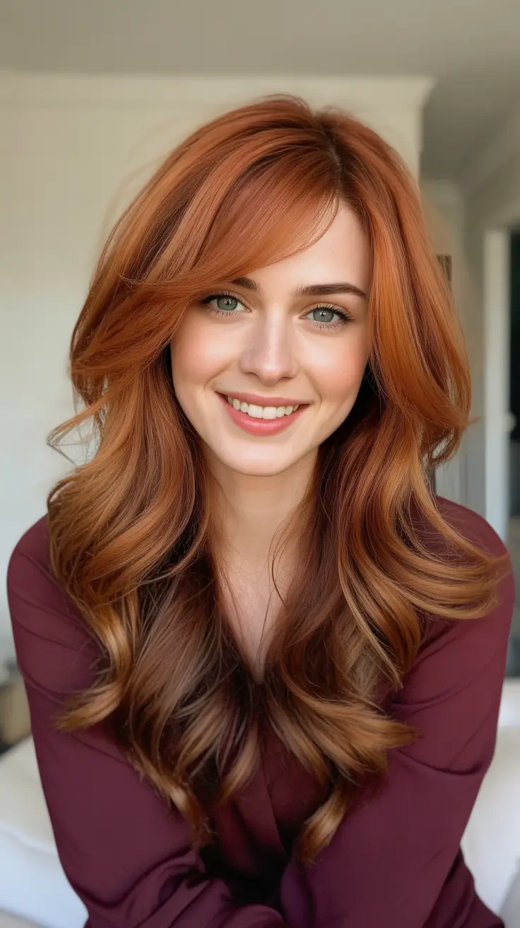 Hair Color Ideas 2026 Shades To Try Spiced Copper Melt With Soft Layers