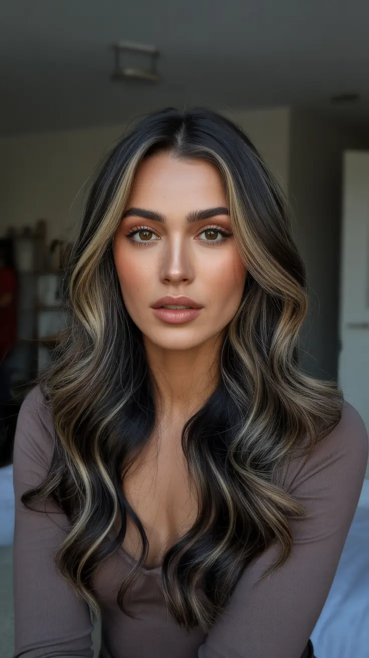Hair Color Ideas 2026 Shades To Try Face Framing Lights On Dark Espresso Waves
