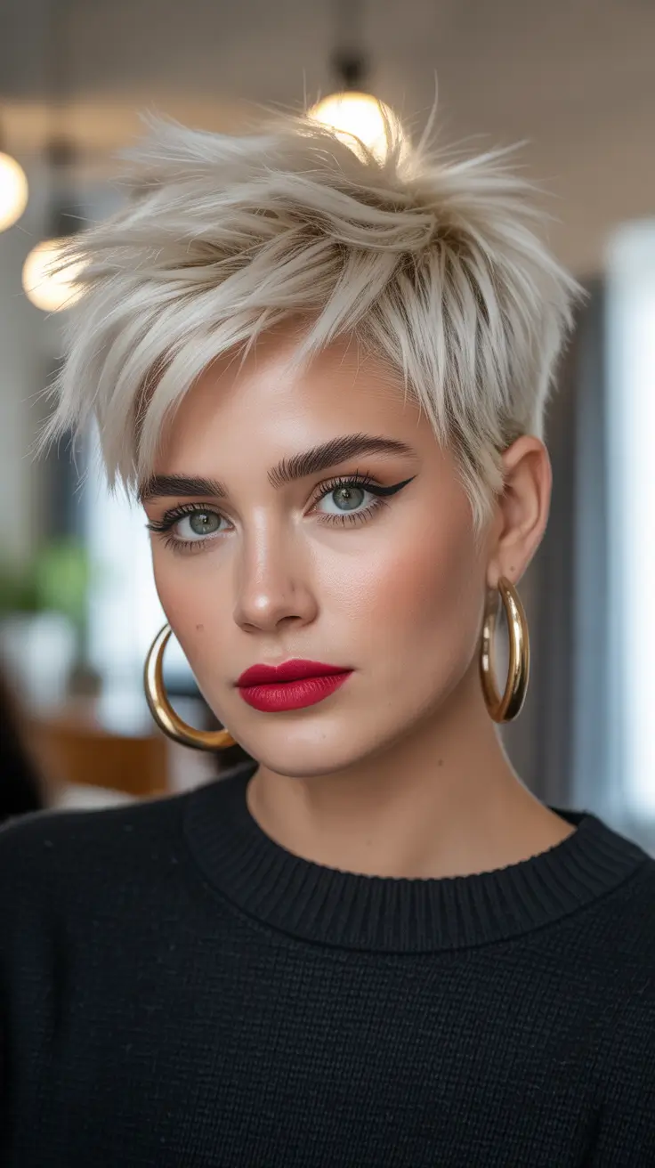 Hair Color Ideas 2026 Shades To Try - Edgy Icy Pixie For Bold Winters