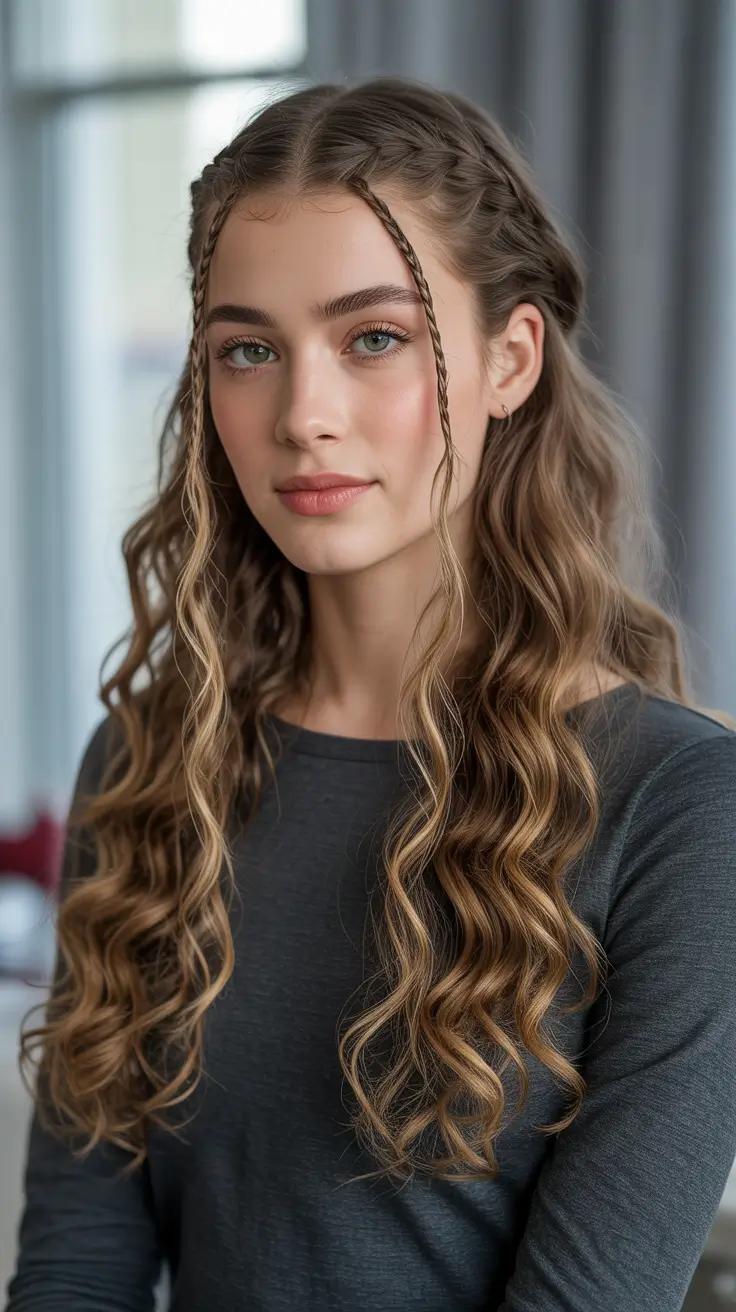 Cute half up half down hairstyles 2026 - Boho Braided Half Up Curls