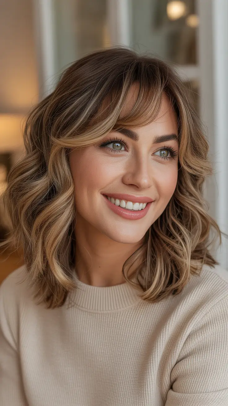 Trendy Lob Haircuts 2026 Shaggy Wavy Lob With Soft Side Movement For Easy Glam Days