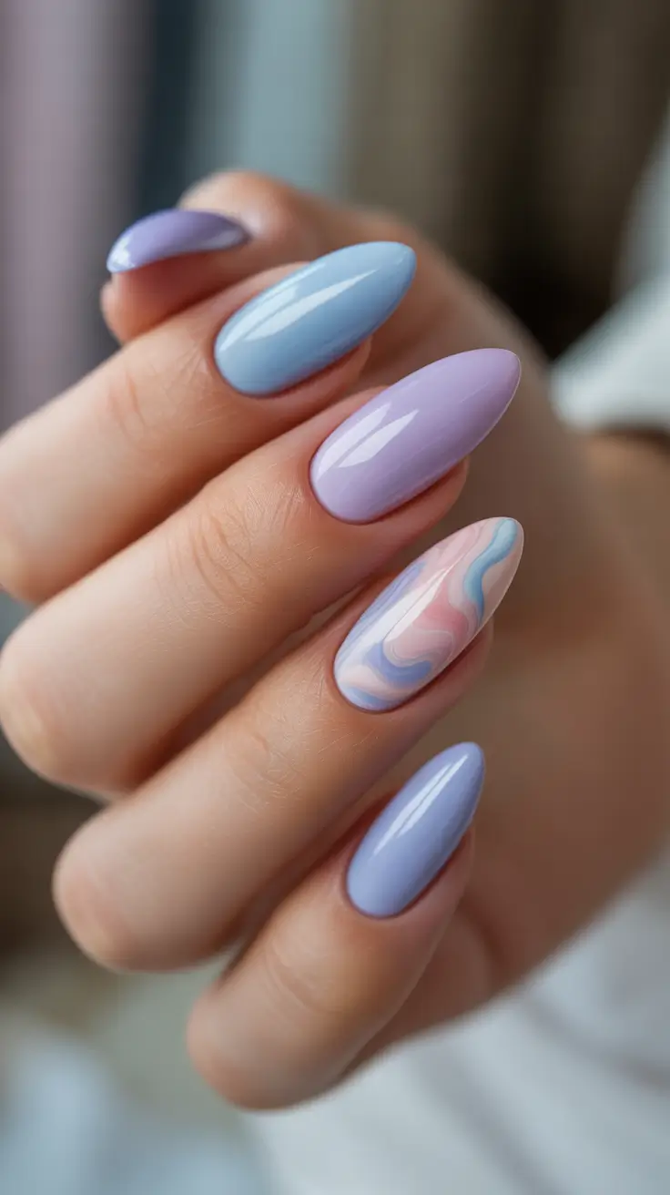 Almond Spring Nails 2026 + Periwinkle And Lilac Cloud Gloss