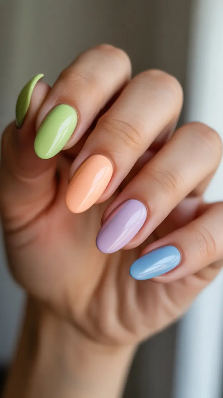 Almond Spring Nails 2026 + Rainbow Pastel Skittle Almond Set