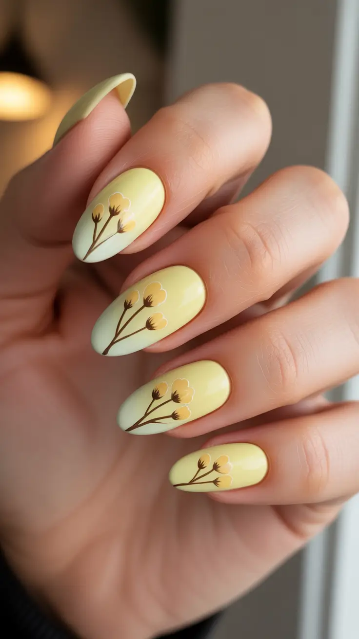 Almond Spring Nails 2026 + Soft Lemon And Sage Botanical Almond