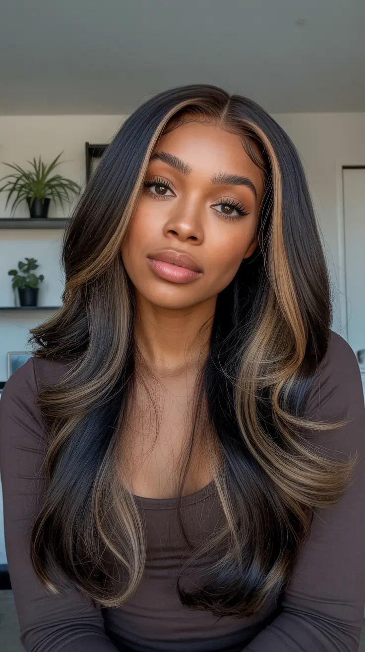 Best hair color for brown skin 2026 - Bold Money-Piece With Soft Melted Lengths