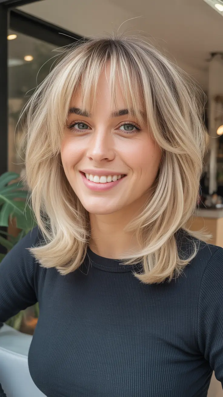 Best haircuts for medium hair 2026 - Airy Wolf Inspired Shag With Wispy Bangs