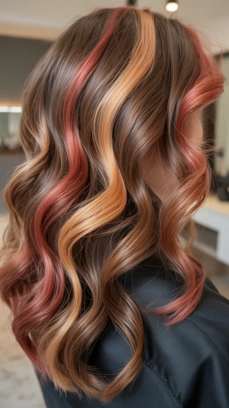 Calico hair color 2026 - Spiced Copper And Rose Calico With Layered Ribbon Placement