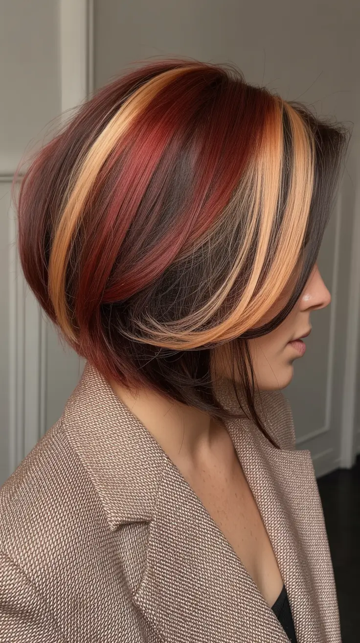 Calico hair color 2026 - Cherry Copper Calico Bob With Bold Face Frame