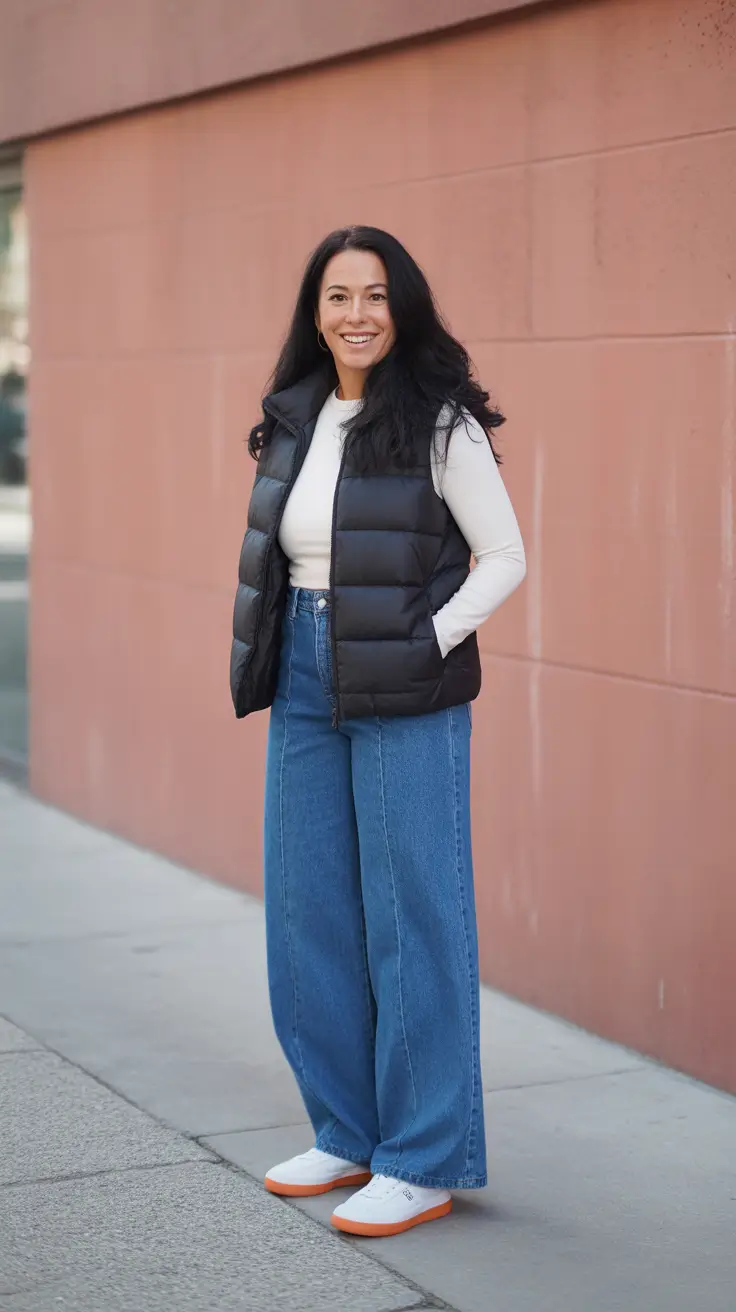 Casual outfits for women over 40 in 2026 - Puffer Vest Layering For Sporty City Days