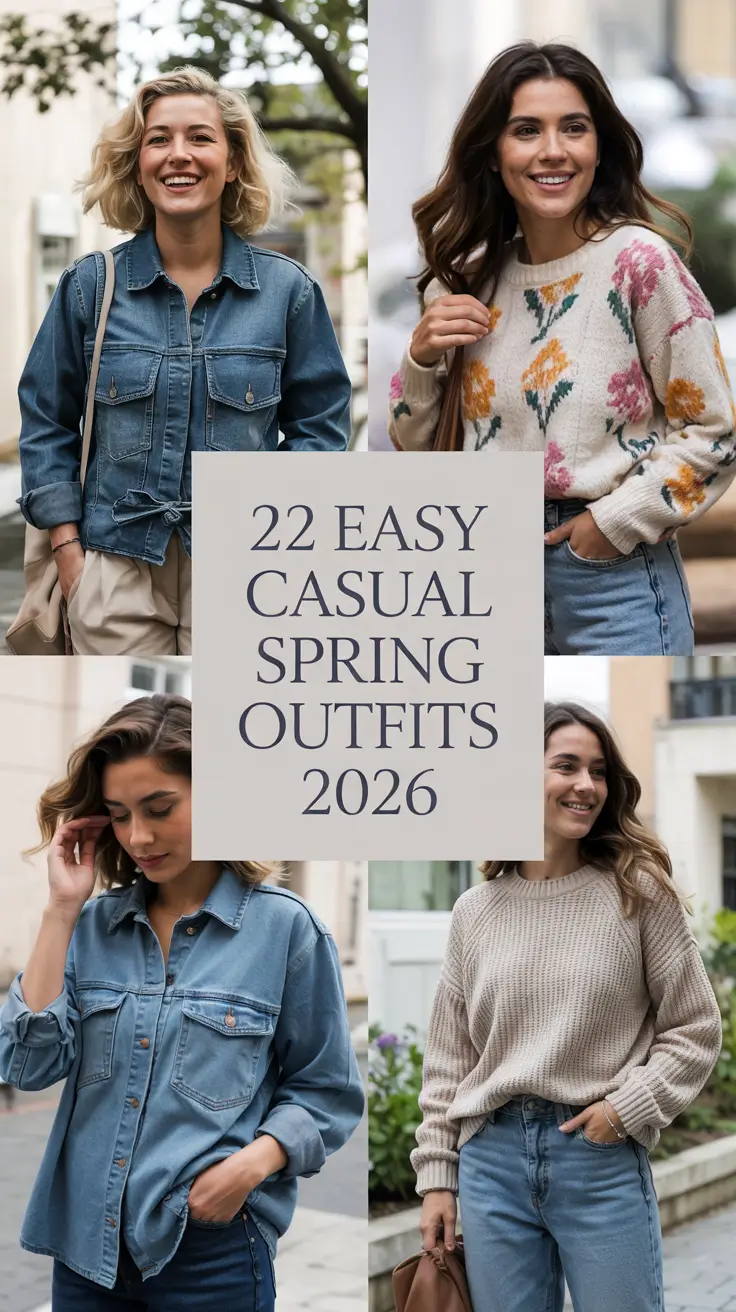 Easy Casual Spring Outfits 2026 - Effortless Street Style Looks