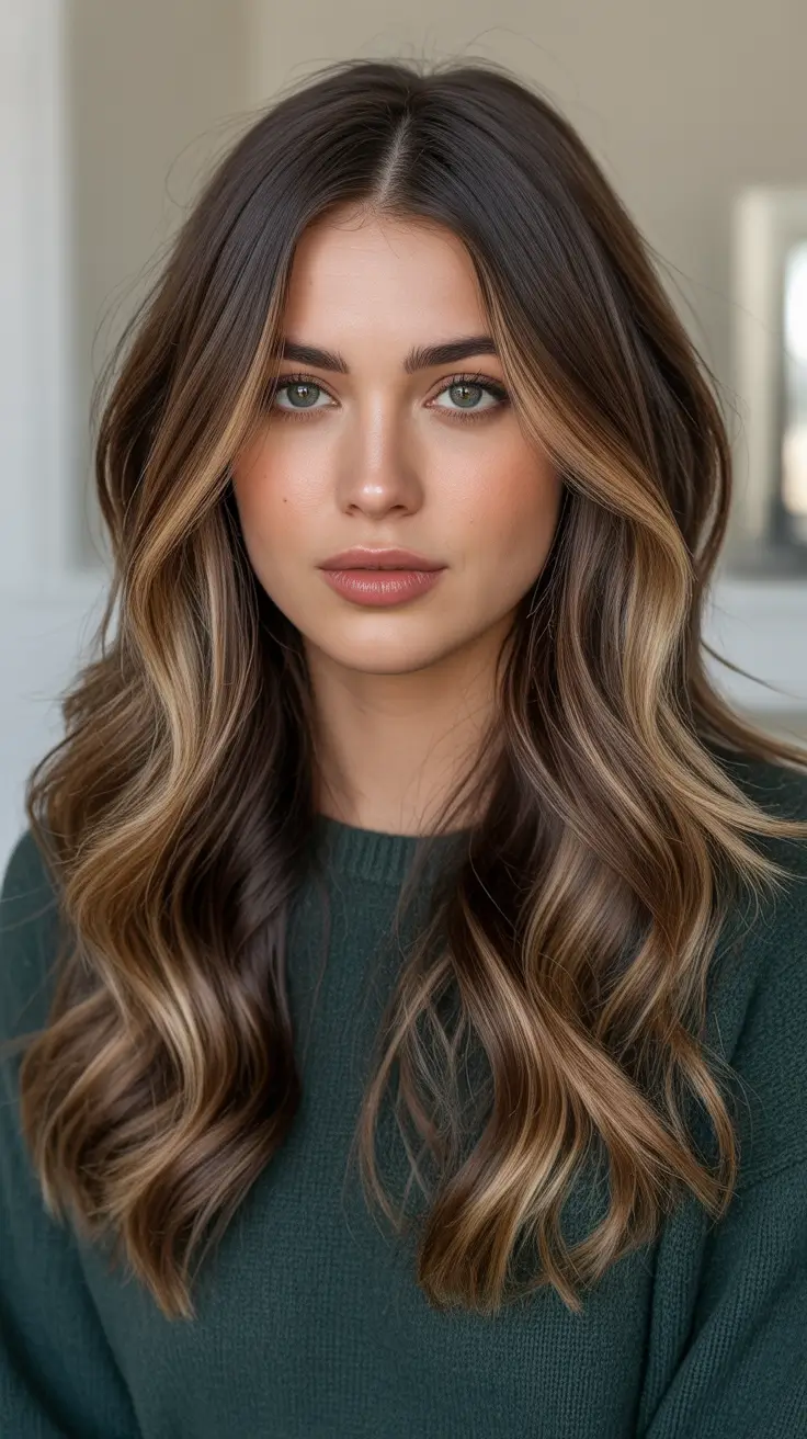 Dark brown hair color 2026 - Evergreen Brunette Balayage With Bright Face Frame