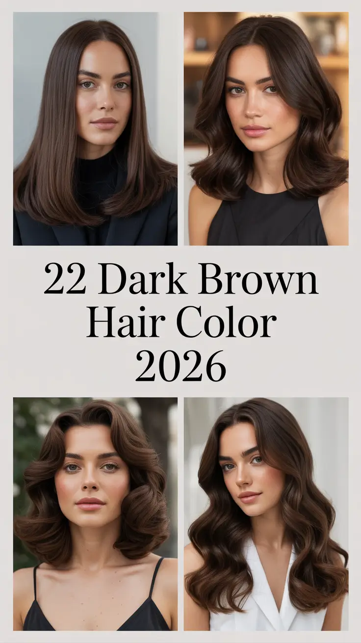 Dark Brown Hair Color 2026: Chic Brunette Shades, Highlights And Balayage