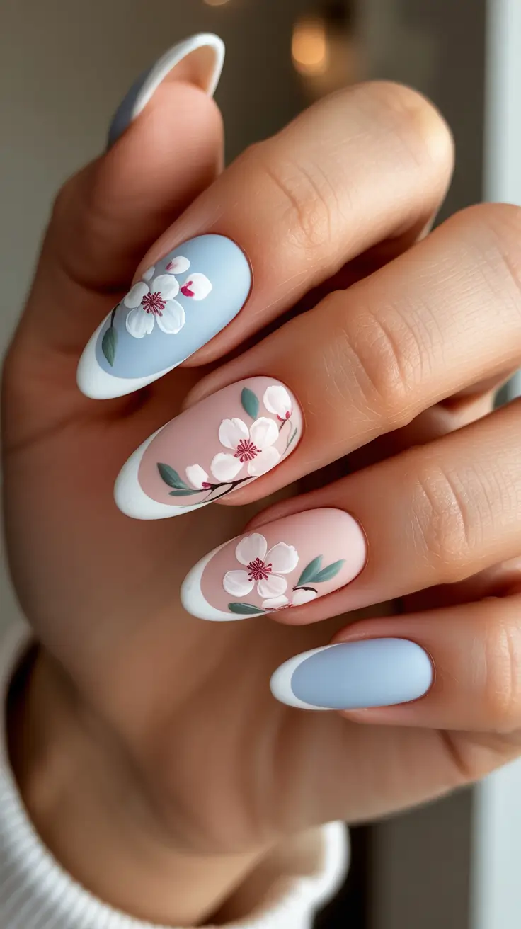 French Spring Nails 2026 Soft Pastel French With Petal-Perfect Art