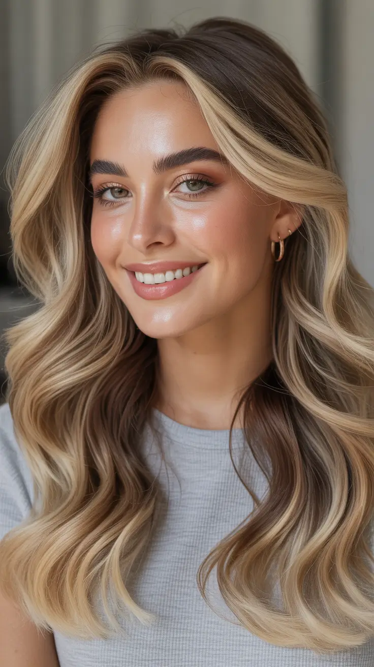 Hair color ideas to look younger 2026 High-Contrast Bronde Money Piece For Instant Brightness