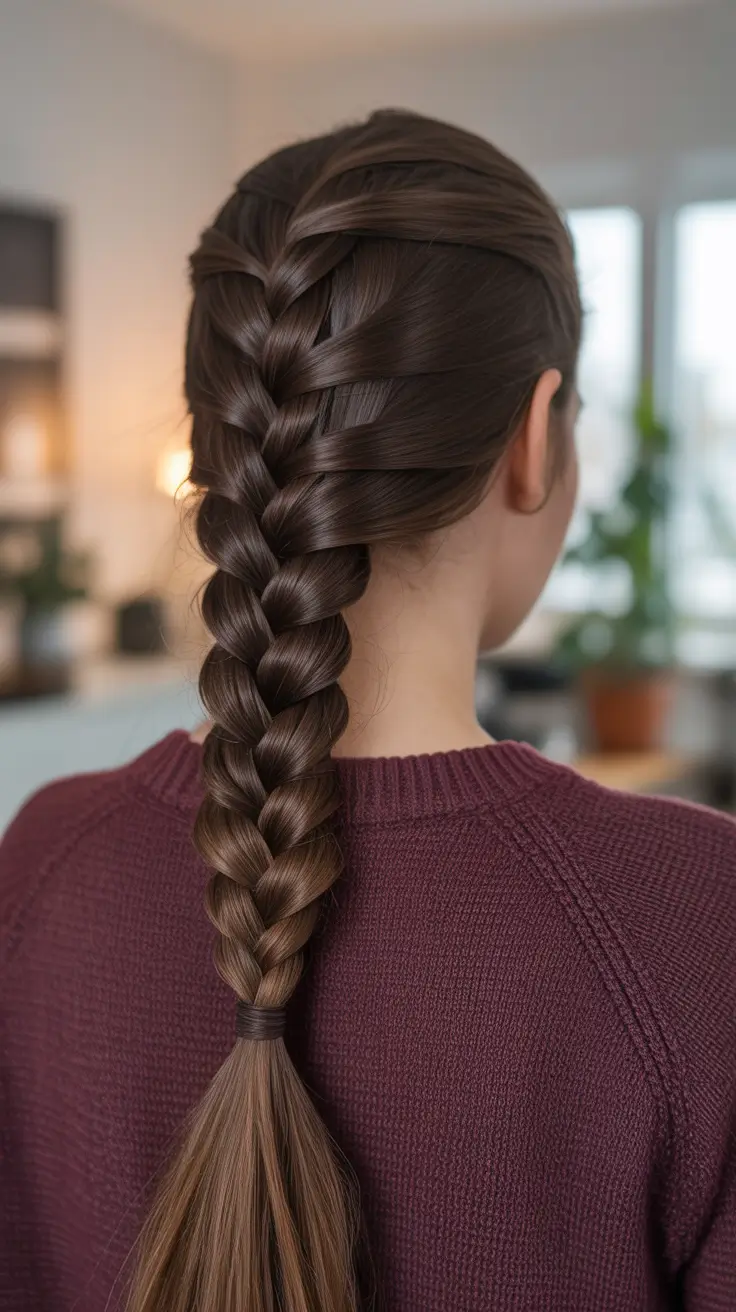 Hairstyles for long hair 2026 + Sleek French Braid With Wrapped Tail For Everyday