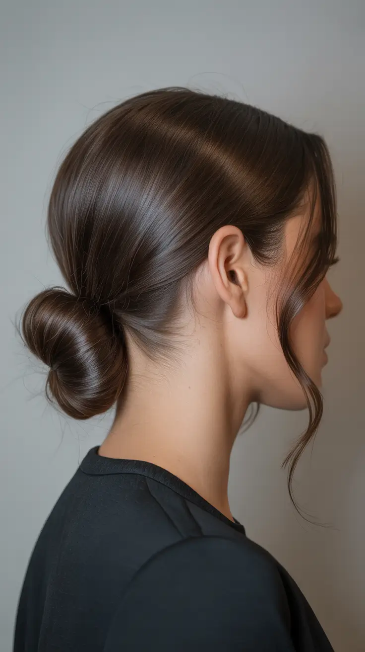 Hairstyles for long hair 2026 Sleek Low Bun With Soft Face-Framing Pieces