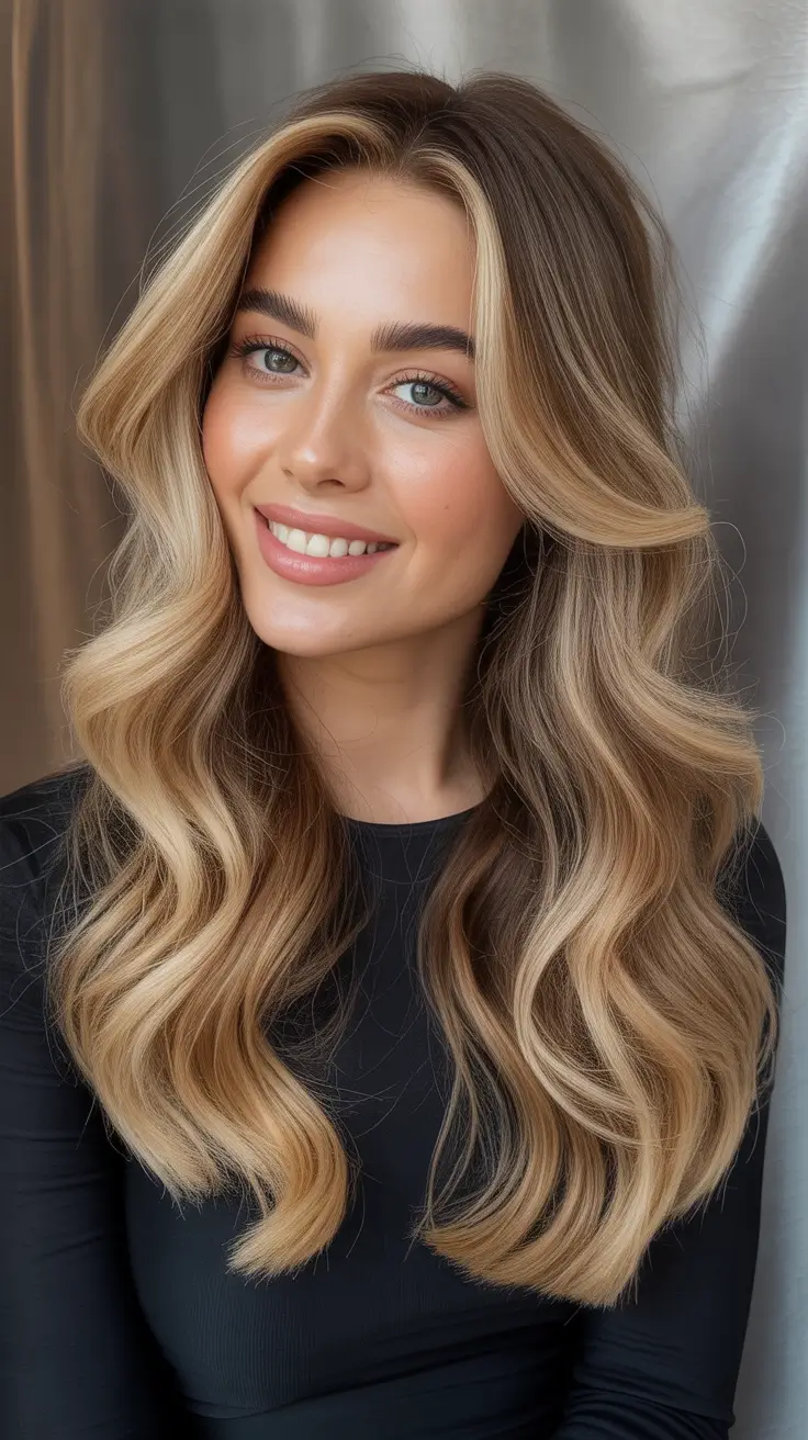 Honey blonde hair color 2026 Light Honey Blonde With Bright Face Frame And Soft Waves